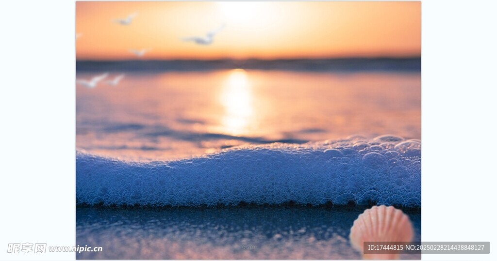 沙滩海景油画