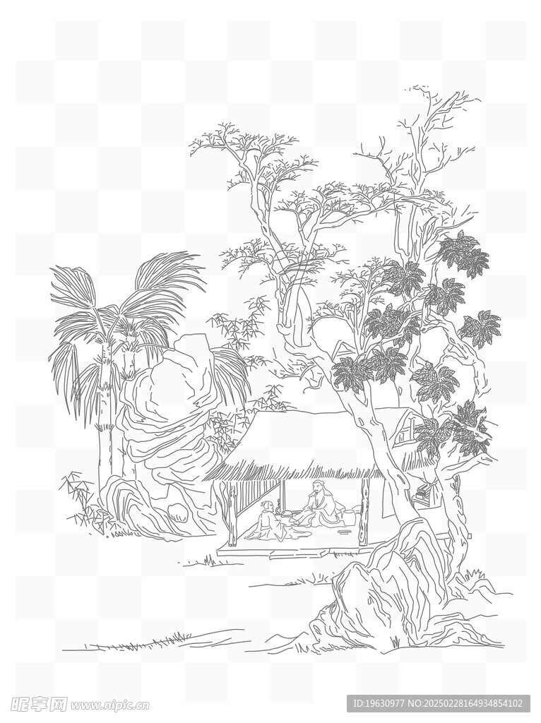 古代人物线稿