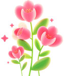 春天粉色弥散风花朵盛开元素