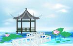 亭子背景墙 