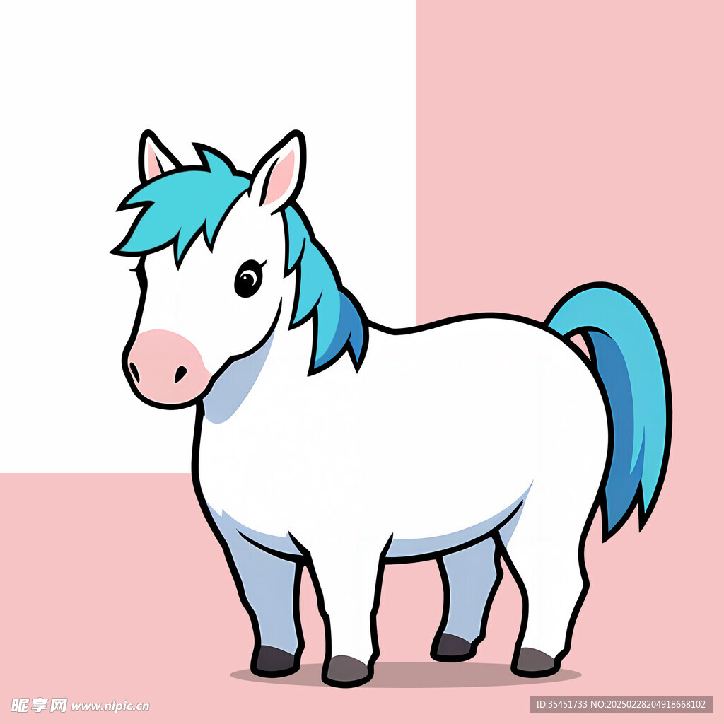 可爱创意小白马