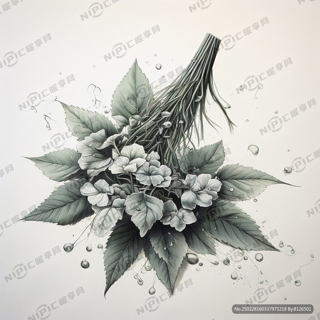 鱼腥草  线描