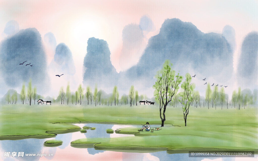 中国水墨山水画