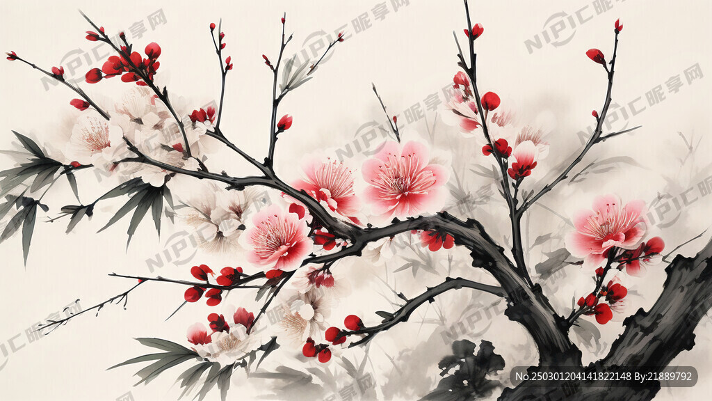 梅花花枝 树枝组合包含兰竹菊
