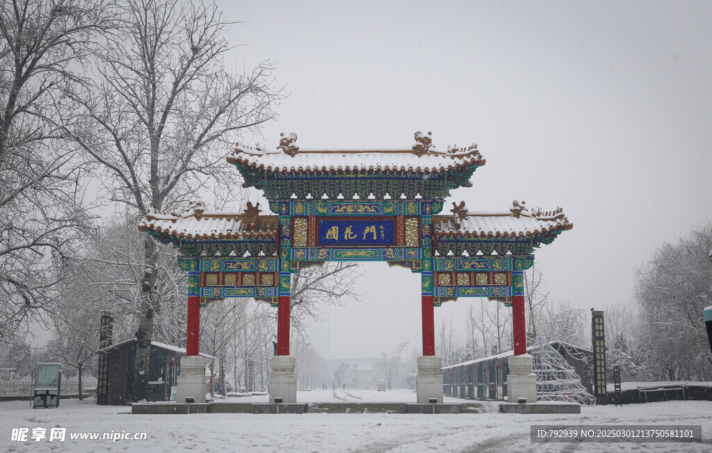 菏泽国花门雪景