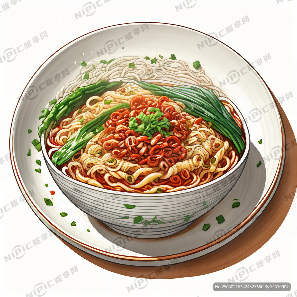 碗装的面条 蒜蓉辣椒 有食欲