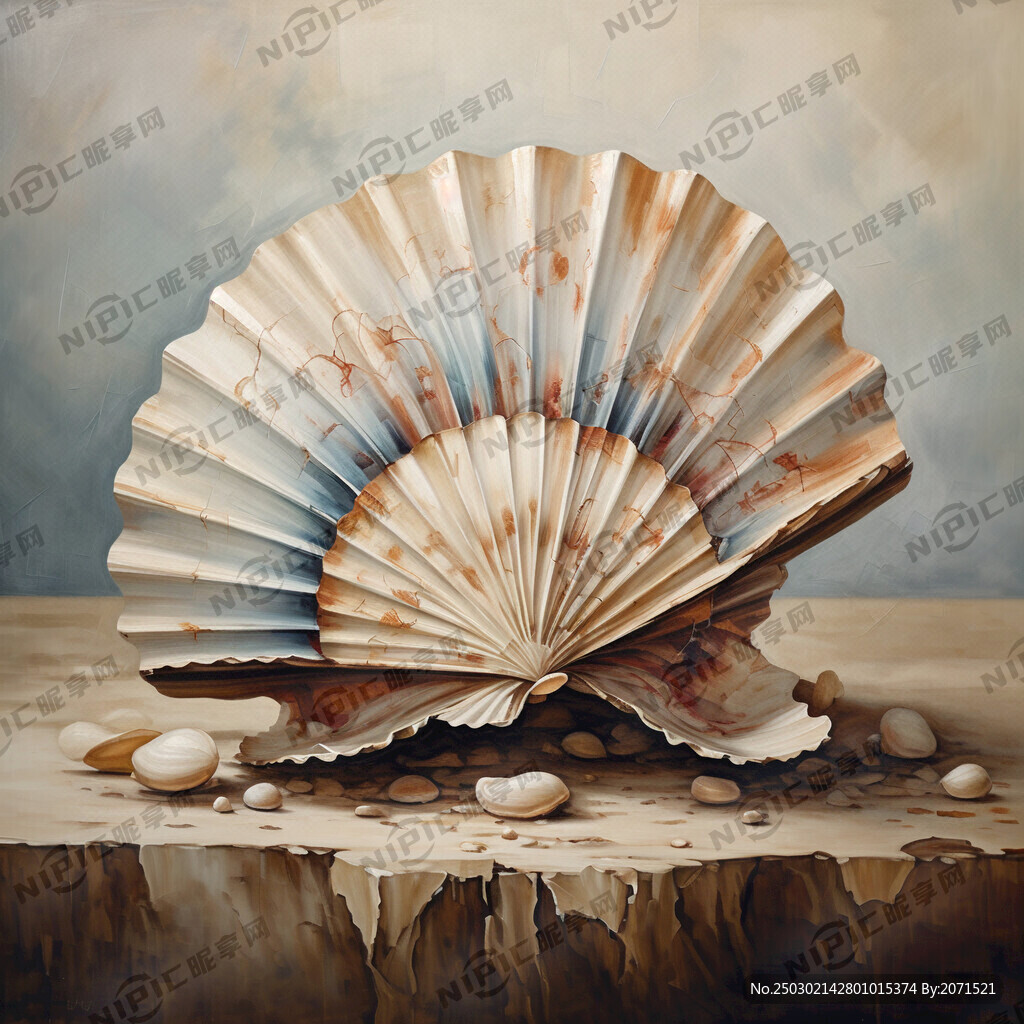 油画扇贝