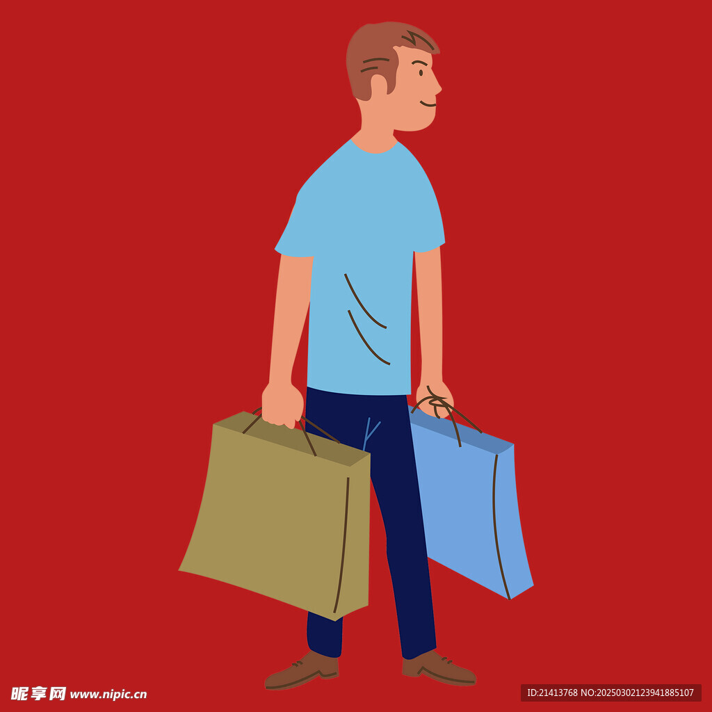 卡通购物人物