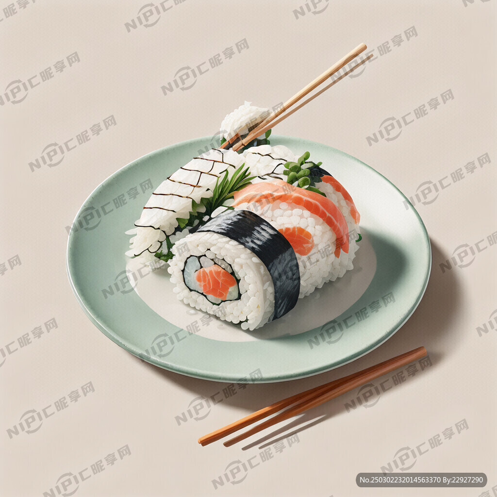 高端寿司极简插画 突出质感