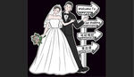 卡通新郎新娘人形立牌婚礼迎宾水