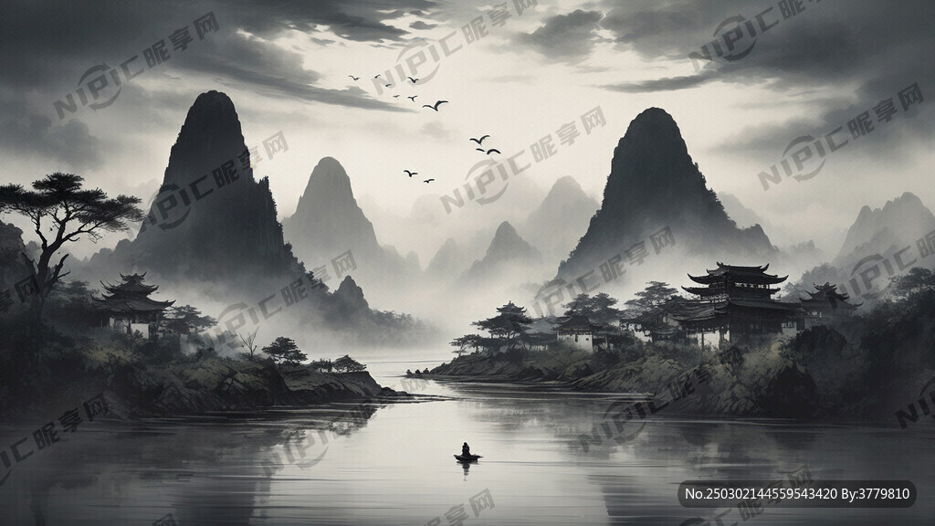 描述江西风情 水墨山水