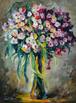 里奥纳水彩花卉花瓶油画