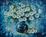 里奥纳水彩花卉花瓶油画