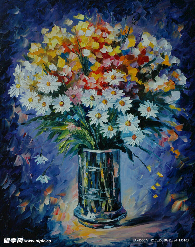 里奥纳水彩花卉花瓶油画