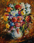 里奥纳水彩花卉花瓶油画