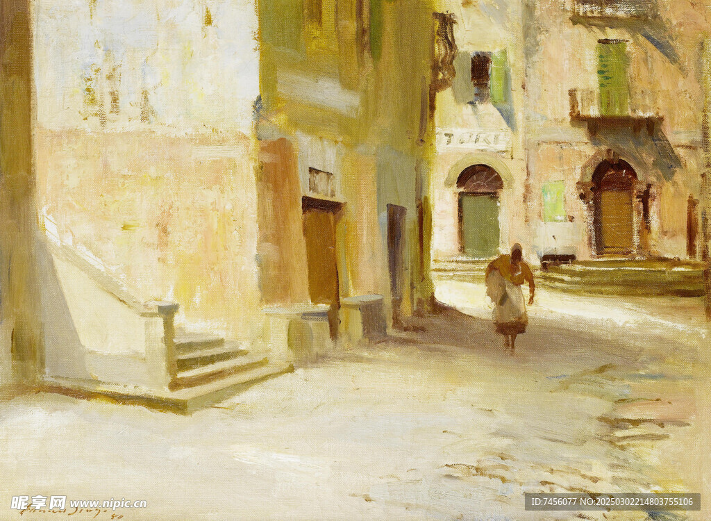 锡戈油画建筑风景画图片