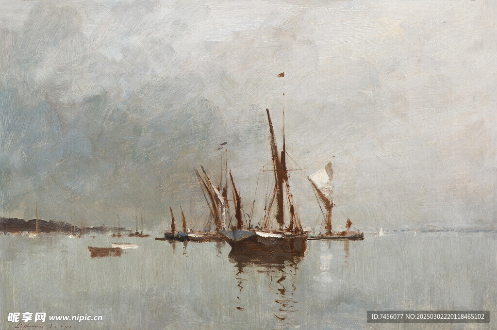 锡戈油画湖畔风景画图片