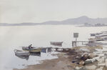 锡戈油画湖畔风景画图片