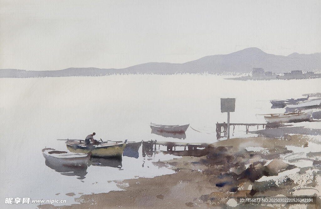 锡戈油画湖畔风景画图片