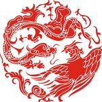 龙凤矢量线条