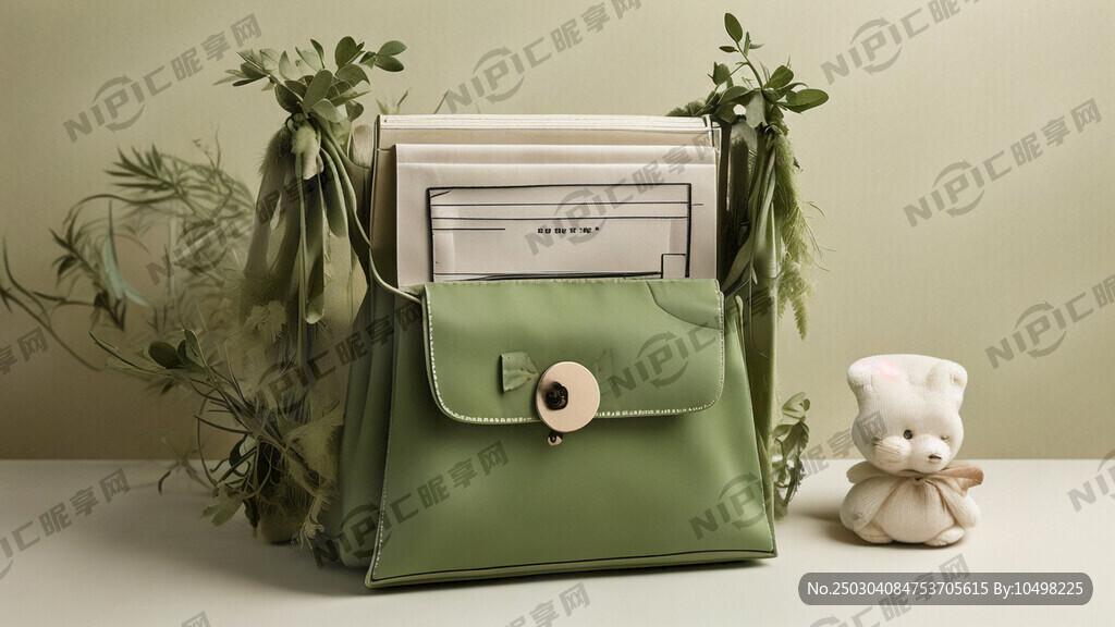 母婴店 档案袋 可爱 草绿色