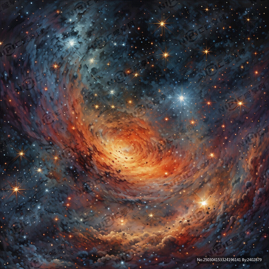 在广阔的宇宙星云中