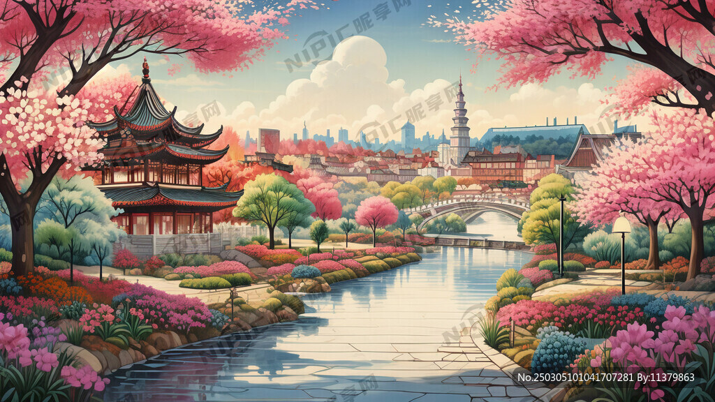 彩铅 户外风景 春天 上海嘉定