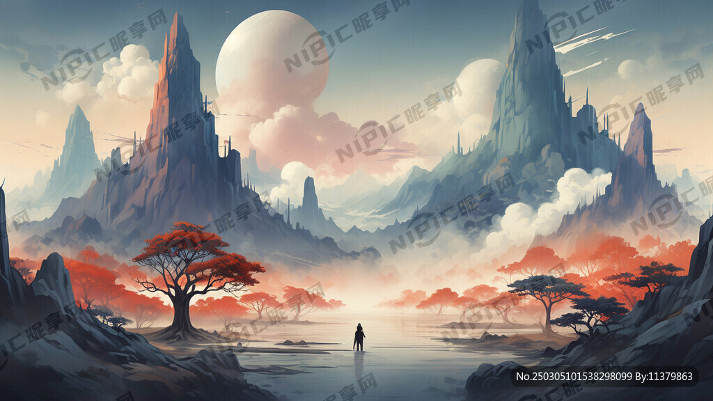 彩铅 抽象风景 山水 匠心工韵