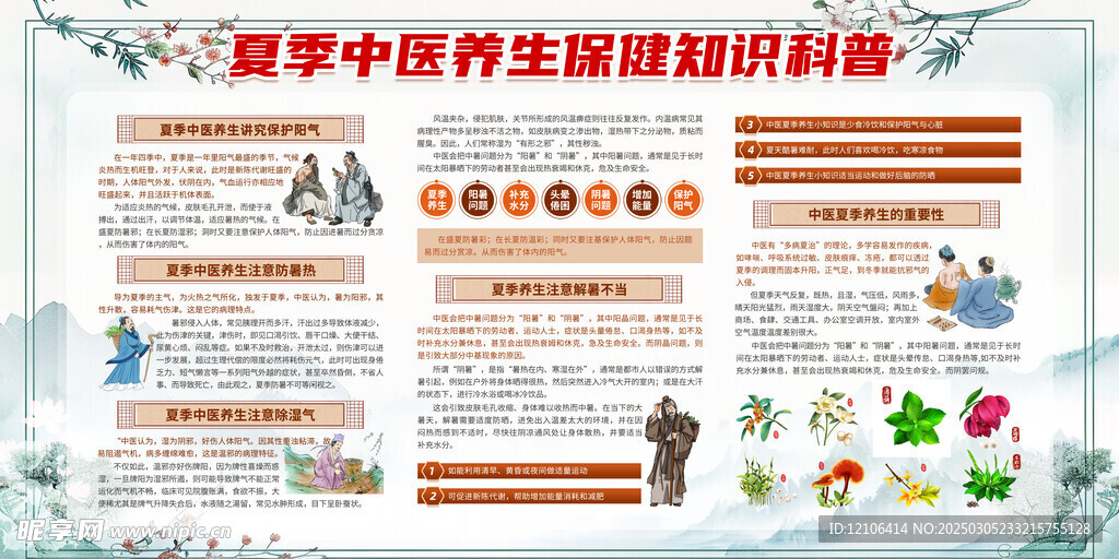 夏季中医健康教育知识宣传栏