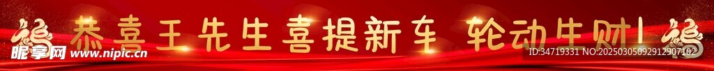 喜提新车条幅
