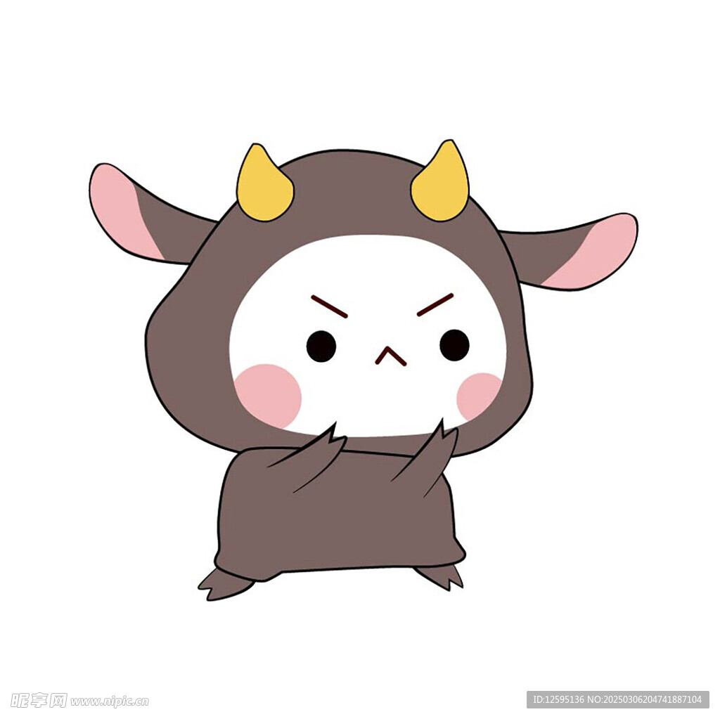 小牛生气可爱萌萌