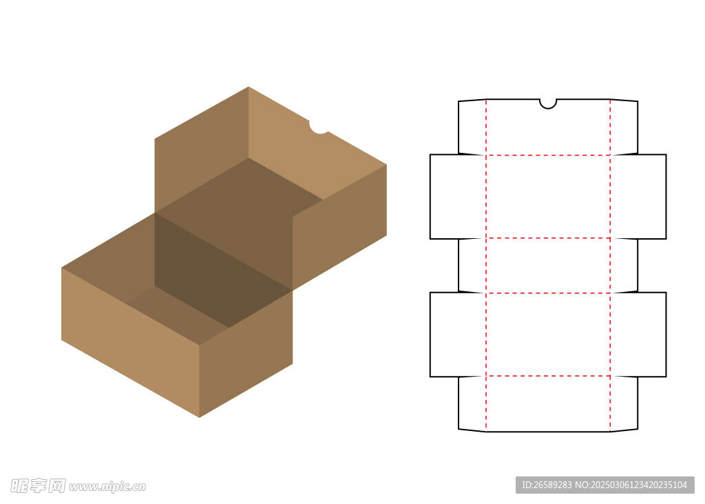 翻盖包装盒模板图