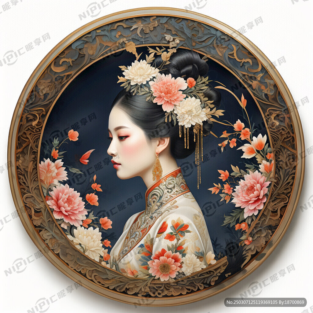 京氏皇妃装饰画圆形