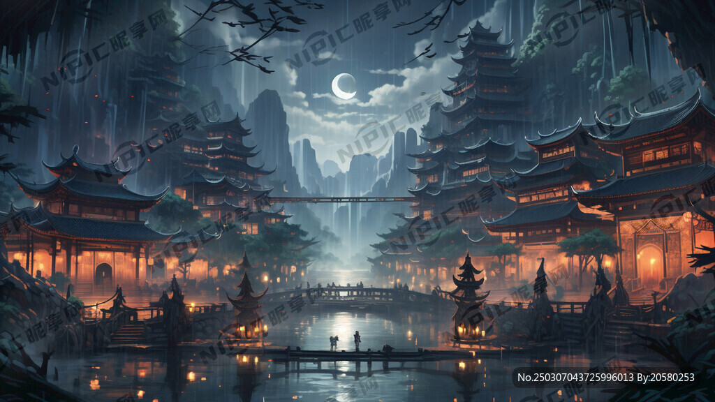 苗寨 贵州 夜景 竹林 情人节