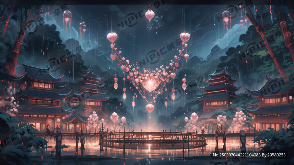 苗寨 贵州 夜景 竹林 情人节