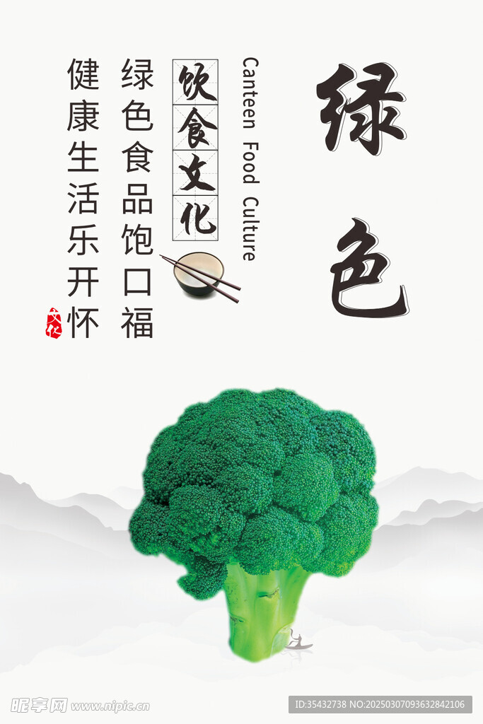 绿色 饮食文化展板