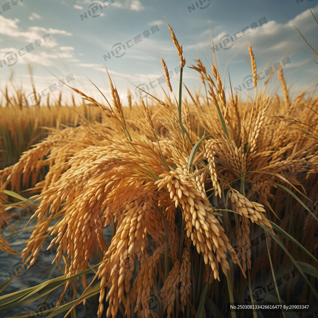 一束饱满的水稻