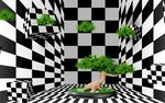 3D松树几何体背景墙  