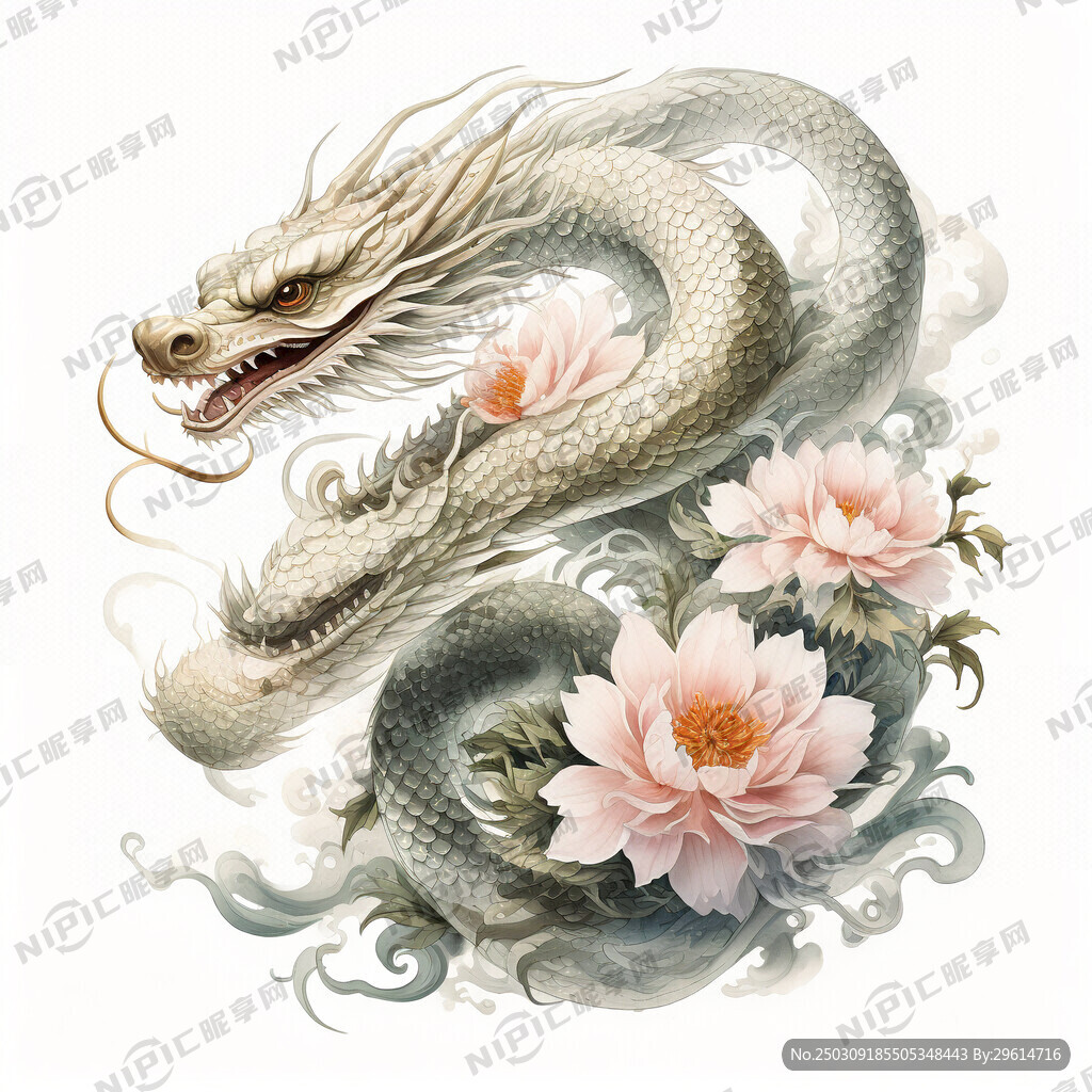 祥龙瑞蛇的透明大图
