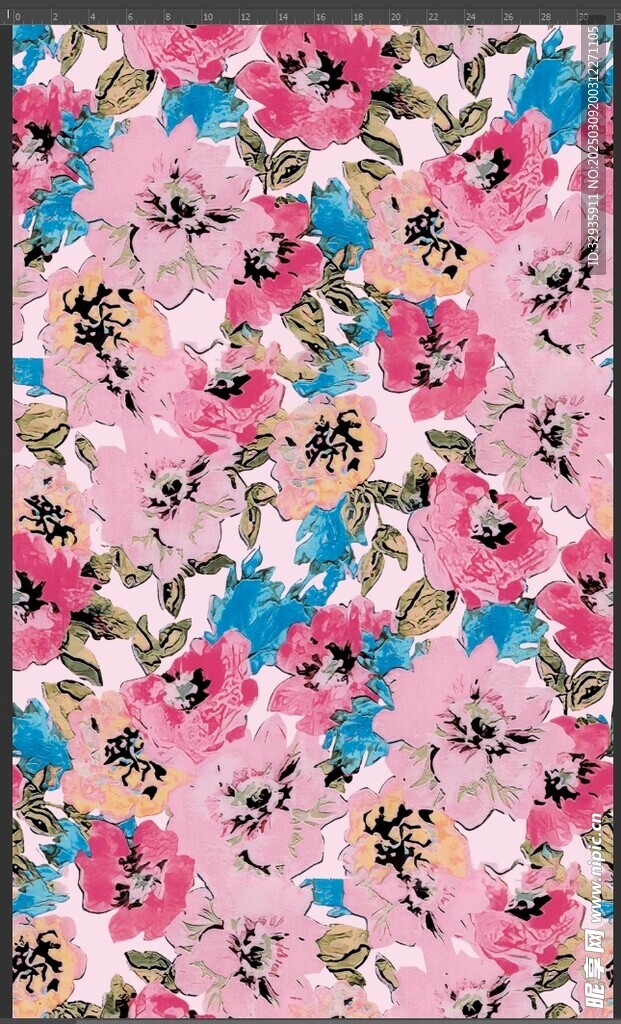 手绘花 红花
