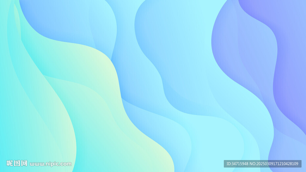 蓝色渐变抽象波浪矢量背景