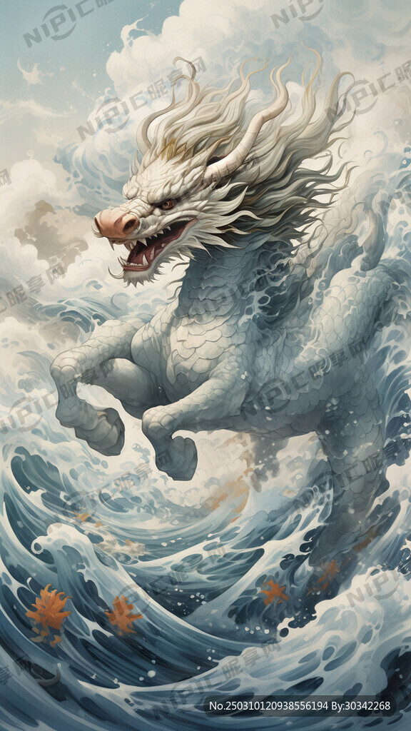 龙马负河图 下面是水浪