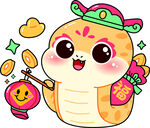 手绘新年小蛇