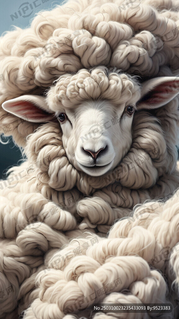 羊 毛纱 插画