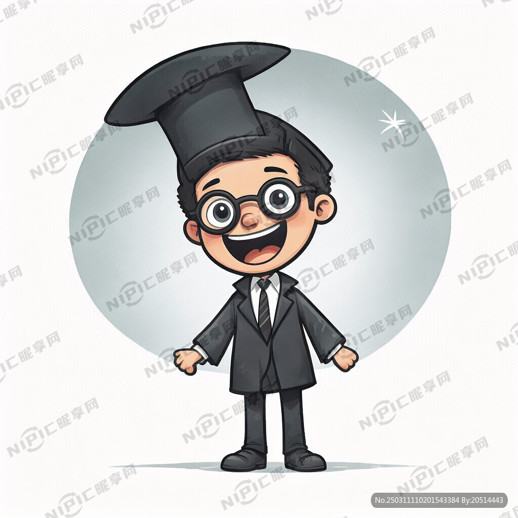 儿童小小博士卡通图片