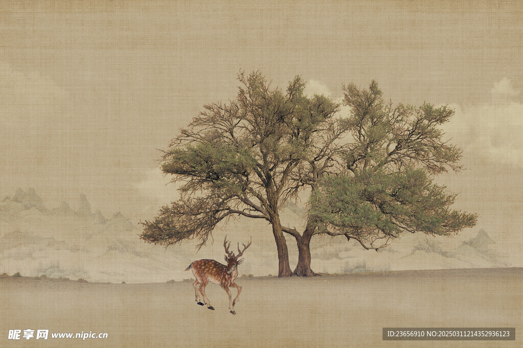 工笔中国风画分层素材 