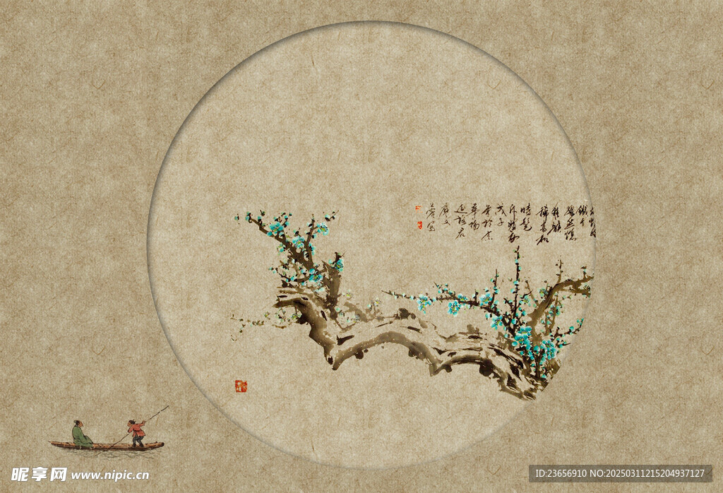 工笔中国风画分层素材 