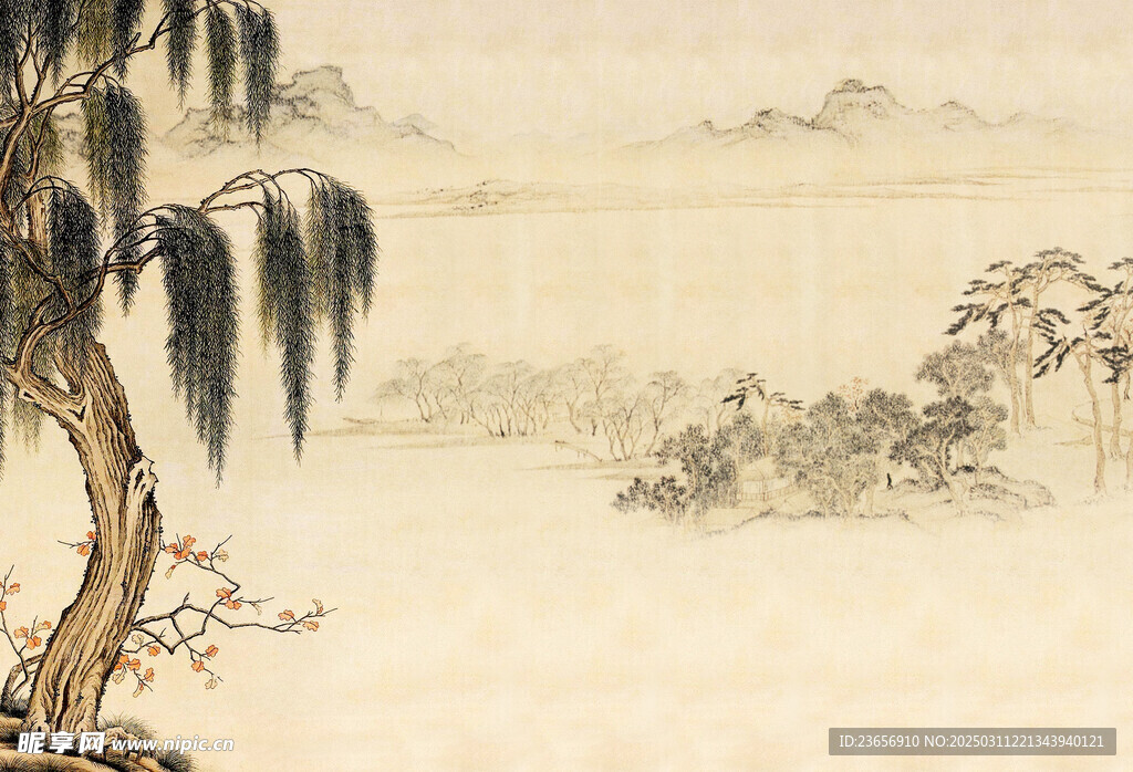 工笔中国风画分层素材 