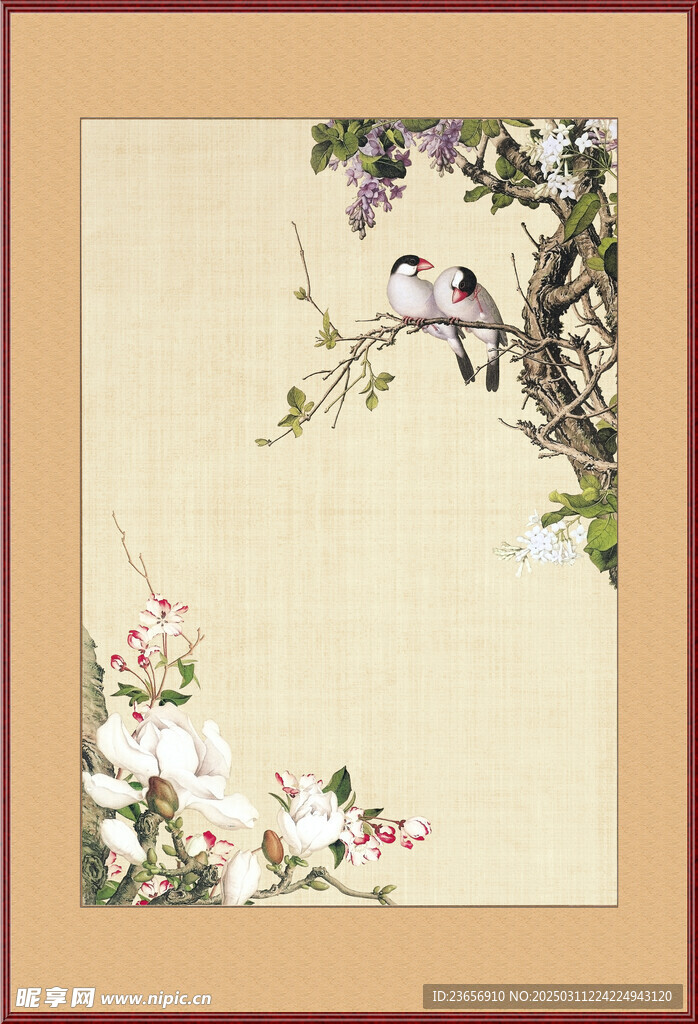 工笔中国风画分层素材 