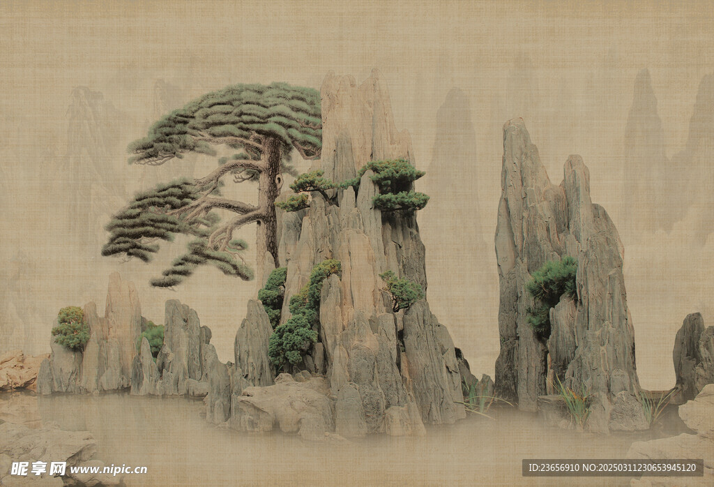 工笔中国风画分层素材 
